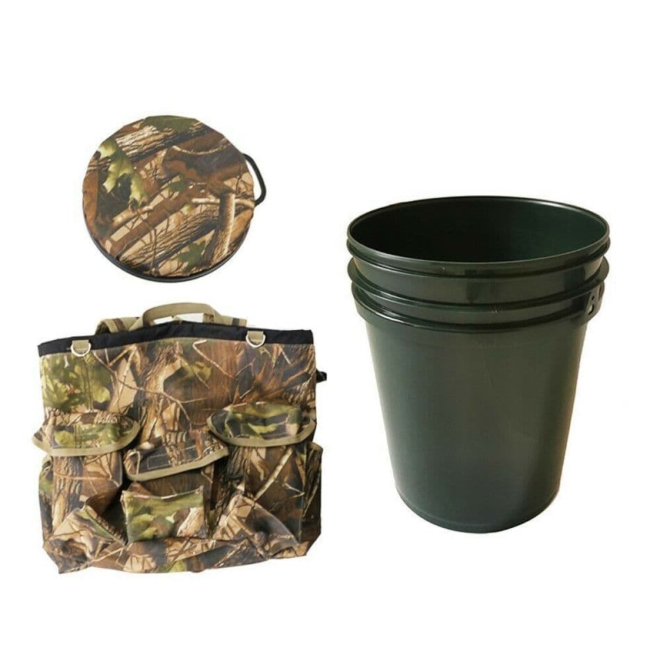 Backpack Camo Spinning Swivel Bucket Seat Hunting Shooting Seat Storage